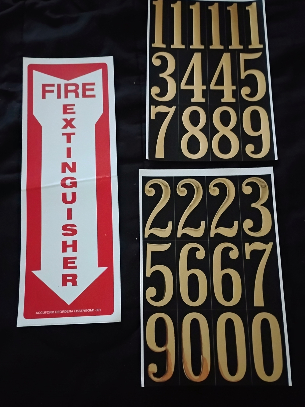 Gold Peel-and-Stick House Numbers - Self-Adhesive Numerals (Black Backing)